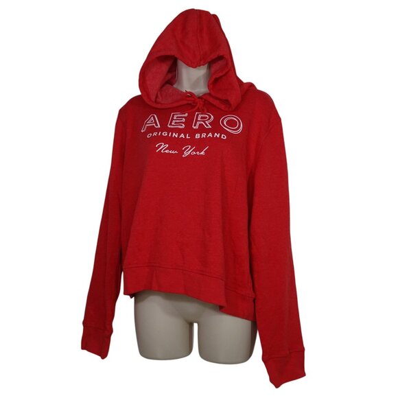 Aeropostale Tops - Aeropostale Red Graphic Hoodie Sweatshirt Women Size L Long Sleeve Streetwear